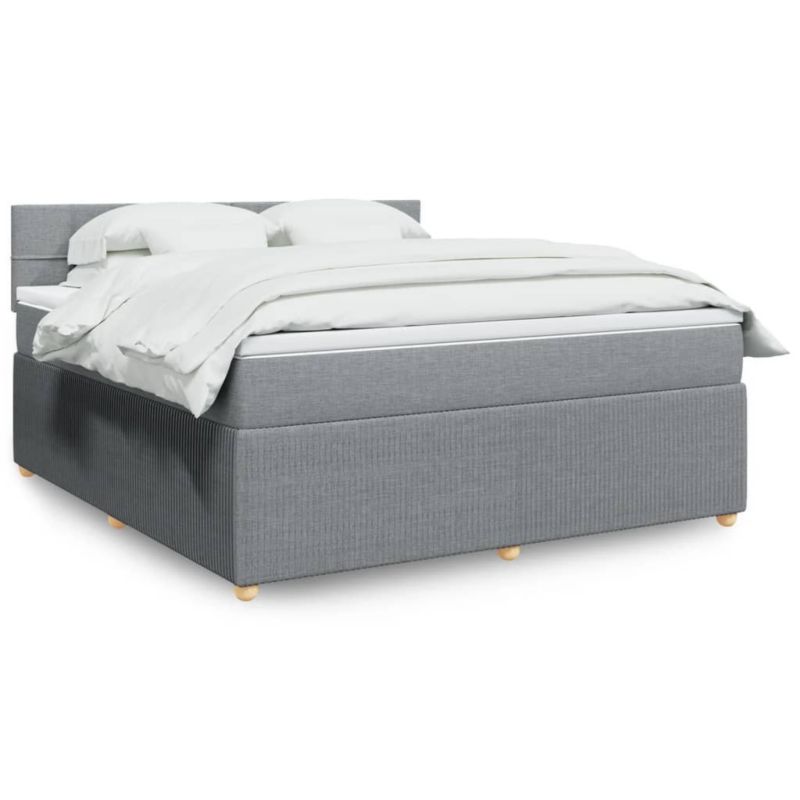 Łóżko kontynentalne WaszeMeble 180x200 cm jasnoszare WM-3287535 1 szt.