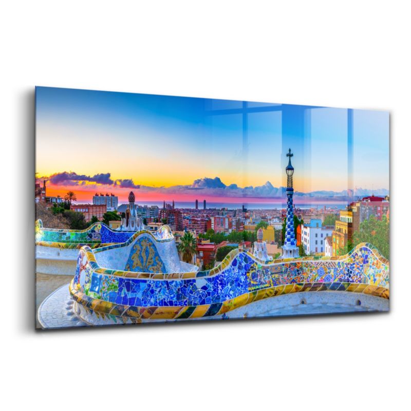 Szklany Obraz Ścienny Wallfluent 100x50 cm Panorama miasta Hiszpania 1 szt.