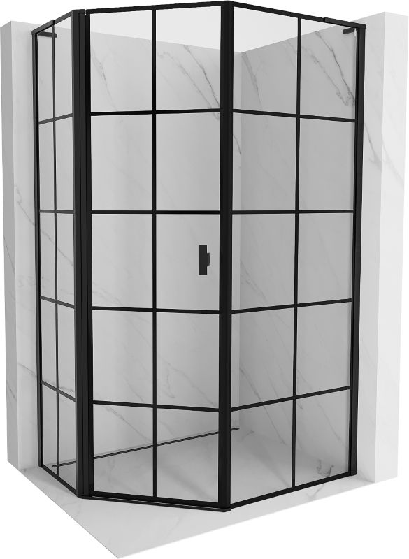 Kabina prysznicowa pięciokątna Mexen Mist L czarna 80 x 100 cm - 8A8L-080-100-70-77-L 1 szt.