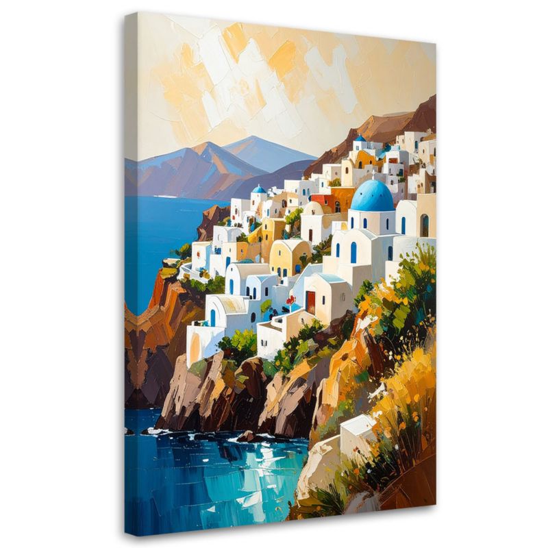 Obraz nowoczesny do salonu Feeby Santorini Grecja Pejzaż 80x120cm 1szt