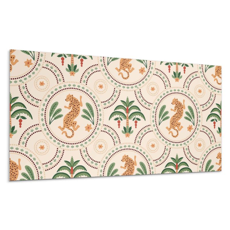 Kafelki samoprzylepne Wallfluent 60x30 cm Lampart w tropikalnym stylu 6 szt.