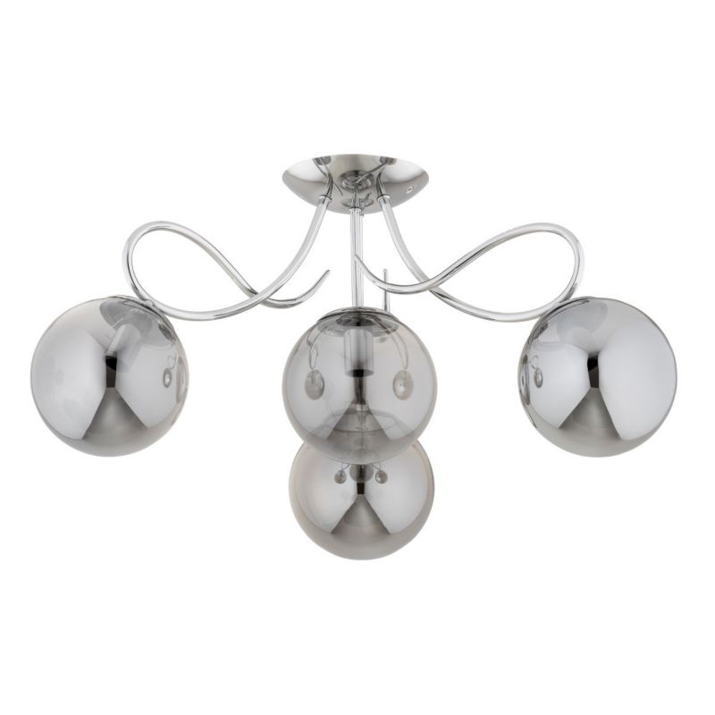 Lampa sufitowa Alfa Oxa chromowana dymiona wym: 32 x 58 x 58 cm 4xE14 x 10W 1 szt.