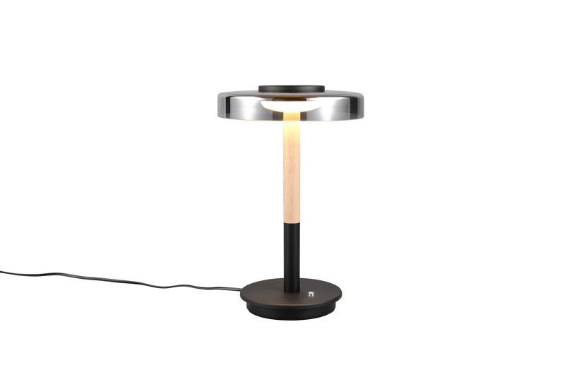 Lampa stołowa Trio Celeste czarna-jasne drewno LED 10W 3000K 1050lm IP20 wym: 35 x 22 x 22 cm metal - 1 szt.