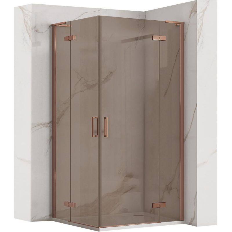 Kabina Prysznicowa Rea Hugo Double 90X100 Miedź Szczotkowana 100X90X200,5Cm 1 Szt