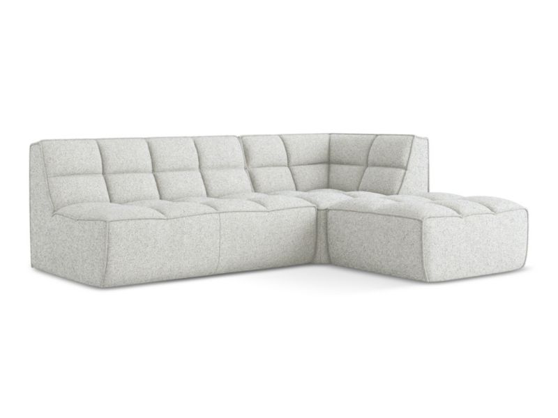 Modułowy narożnik uniwersalny Makamii Kalai z tkaniny strukturalnej 258x178 cm beżowy 1 szt.
