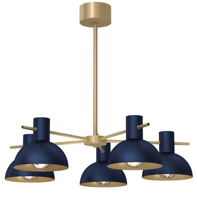 Lampa wisząca Luminex Estate Mini granatowo-złoty mat wym: 50 x 62 x 62 cm 5xE27 x 15W 1 szt.