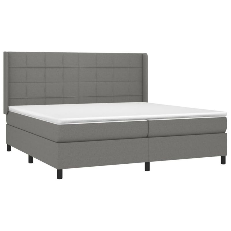 Łóżko kontynentalne WaszeMeble 200x200 cm ciemnoszara WM-3138342 1 szt.