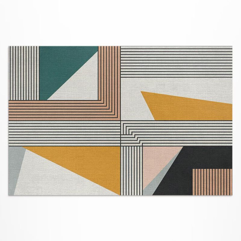 Dywan Winylowy Z Nadrukiem Wallfluent 150x225 cm Geometria Bauhaus 1 szt.