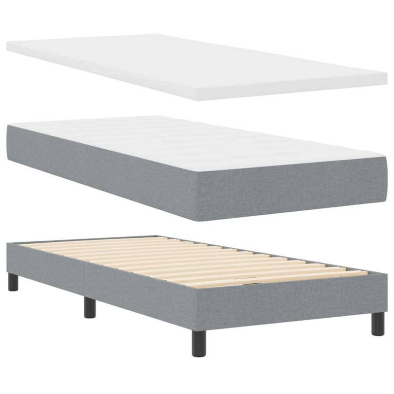 Łóżko z materacem WaszeMeble 90x190 cm jasnoszary WM-3339933 1 szt.