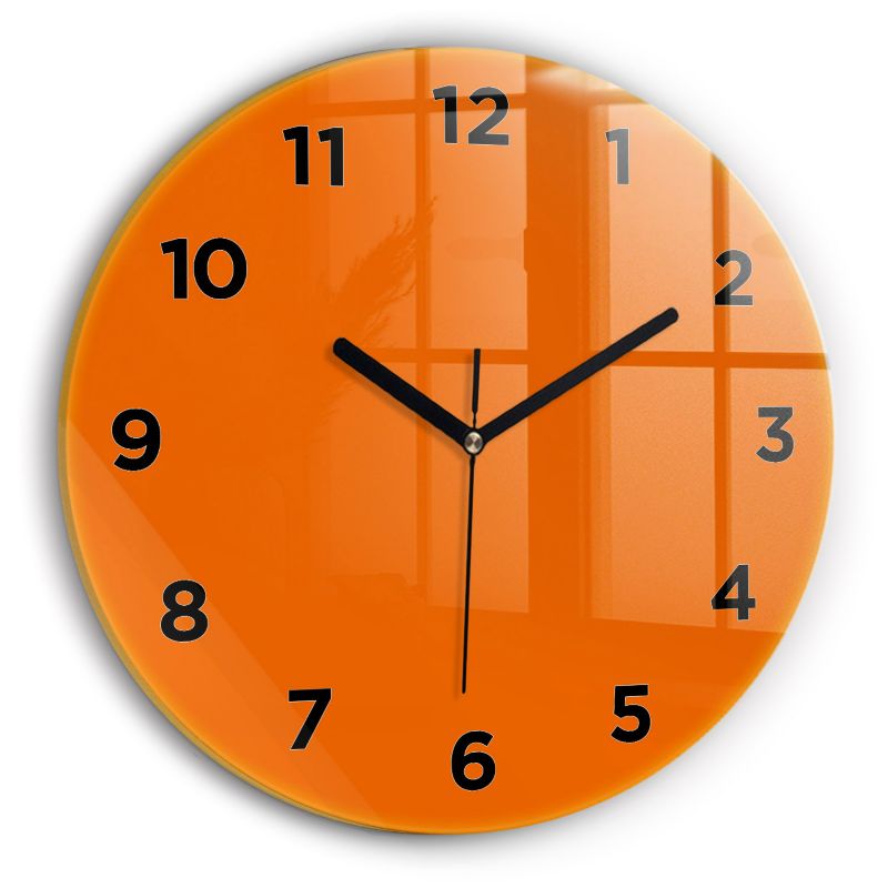 Zegar z czarnymi wskazówkami Wallfluent fi30 cm Pomarańczowy 1 szt.