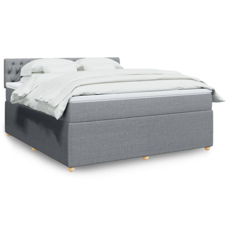 Łóżko kontynentalne WaszeMeble 180x200 cm jasnoszare WM-3289842 1 szt.