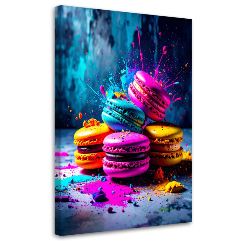 Obraz nowoczesny do kuchni jadalni Feeby Kolorowe Makaroniki 40x60cm 1szt