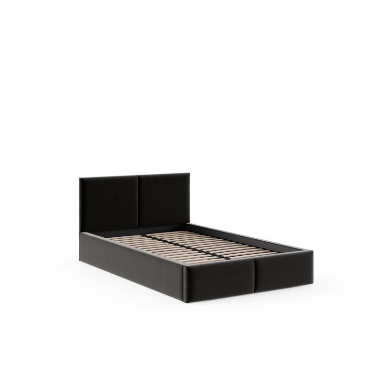 Łóżko tapicerowane AMBER 120x200 czarne z pojemnikiem i stelażem podnoszonym 1 szt.