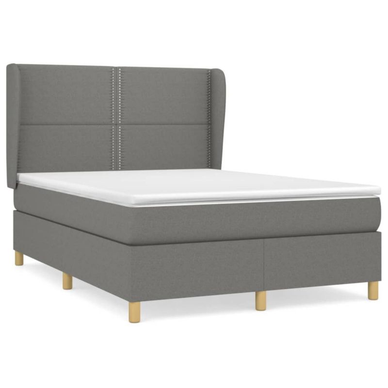Łóżko kontynentalne WaszeMeble 140x190 cm ciemnoszara WM-3128438 1 szt.