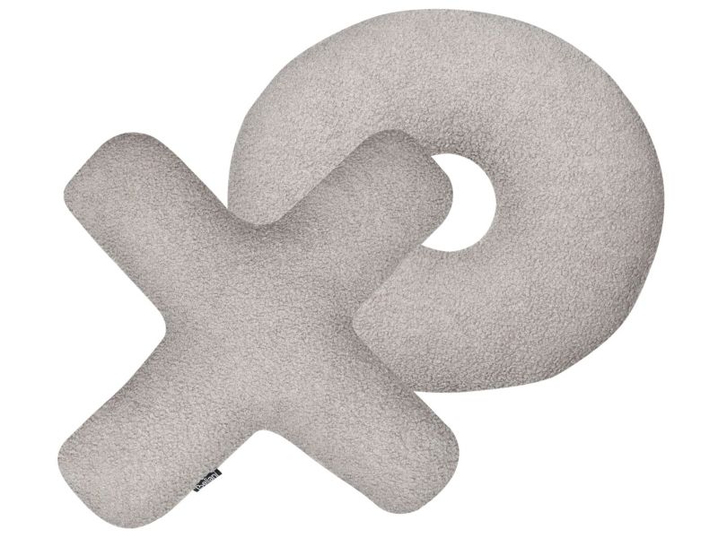 Zestaw 2 poduszek Jednolity Hesperis Boucle Jasnoszary 1 par.