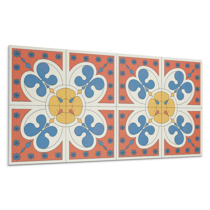 Kafelki samoprzylepne Wallfluent 60x30 cm Nowoczesny wzór roślinny 6 szt.
