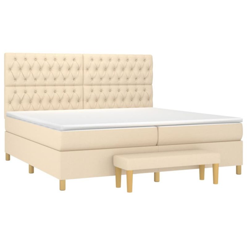 Łóżko kontynentalne WaszeMeble 200x200 cm kremowe WM-3137426 1 szt.