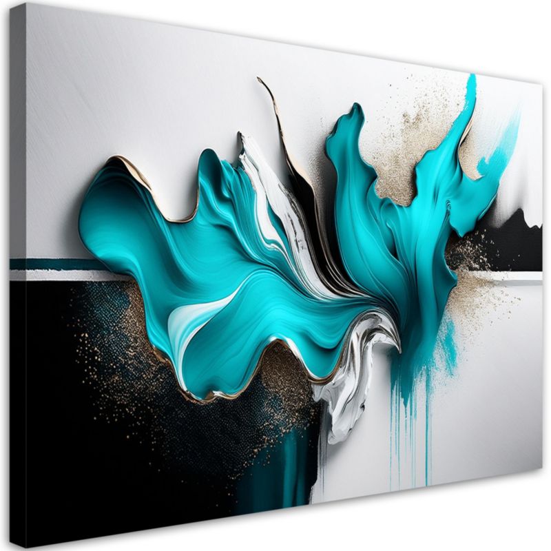 Obraz na płótnie Feeby Turkusowa Abstrakcja Efekt 3D 90x60cm 1szt