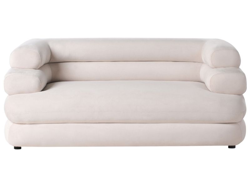 Sofa Helle Welur Jasnobeżowy dla 2 osób 1 szt.