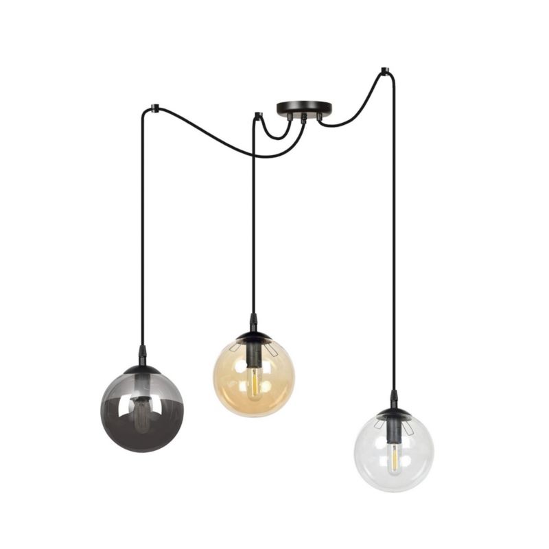 Lampa sufitowa Emibig Gigi czarna-wielokolorowy wym: 200 x 200 x 14 cm 3xE14 x 10W 1 szt.
