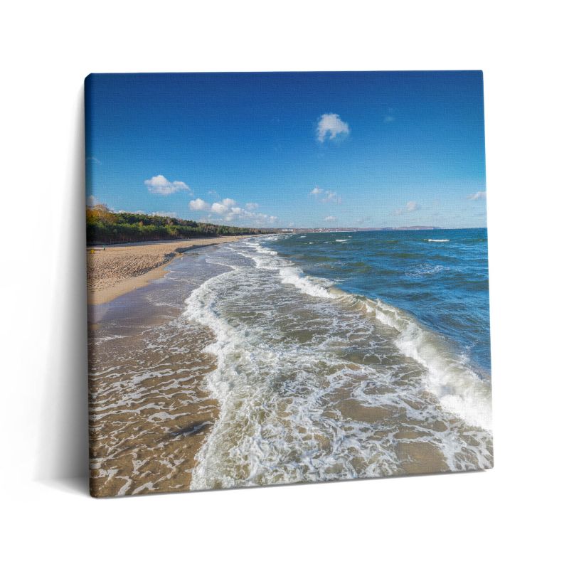 Obraz na płótnie Wallfluent 60x60 cm Brzeg plaży i morskie fale 1 szt.