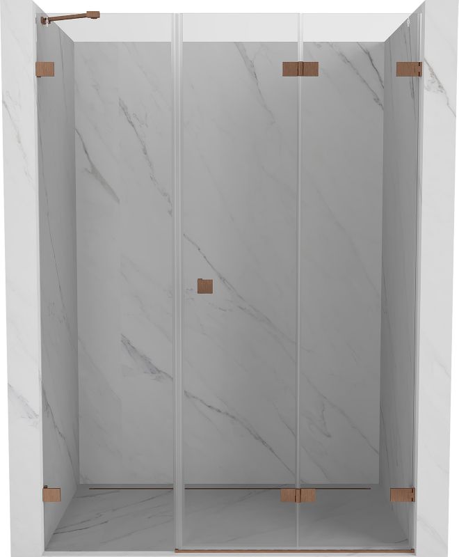 Drzwi prysznicowe składane Mexen Lunar-F miedź szczotkowana 140x200 cm 836S-140-050-65-00-P 1 szt.