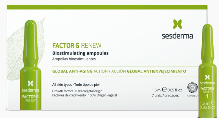 SESDERMA FACTOR G RENEW ampułki biostymulujące 7-dniowa kuracja regeneracyjna, 7 x 1,5ml