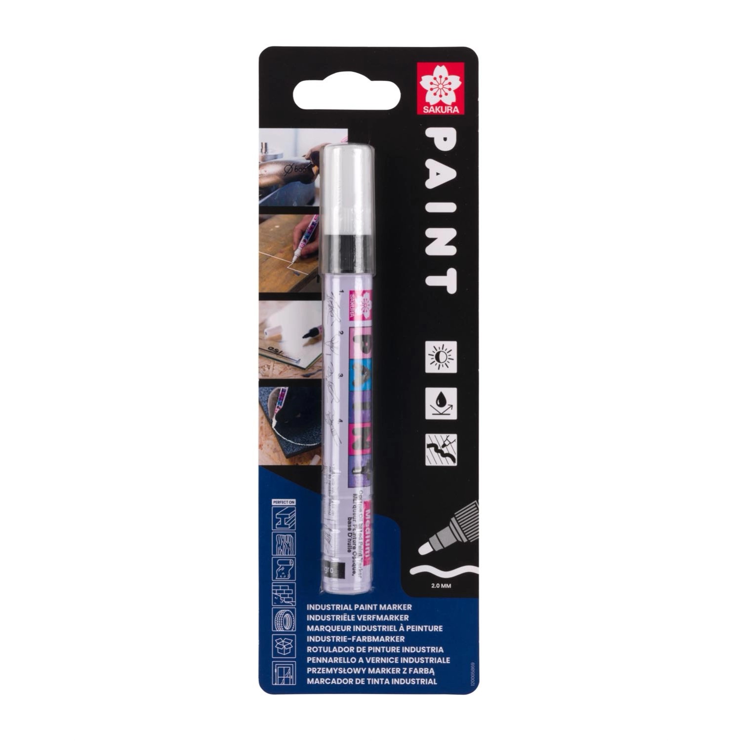 Marker olejowy Paint z czarną końcówką 2 mm