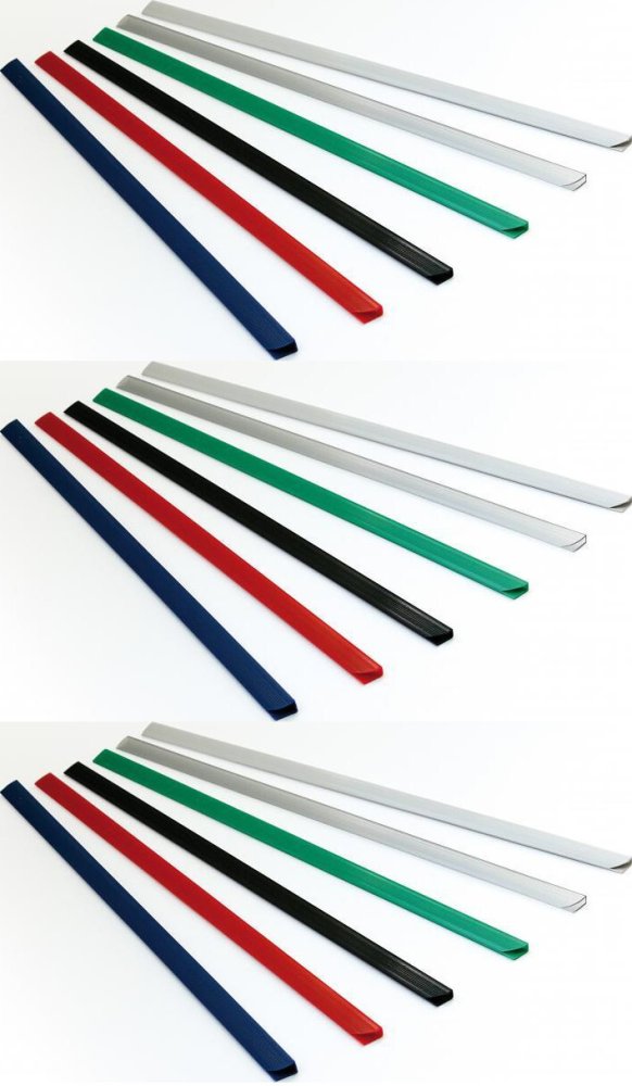 3x Listwa wsuwana Argo Standard, 4mm, do 25 kartek, 50 sztuk, biały