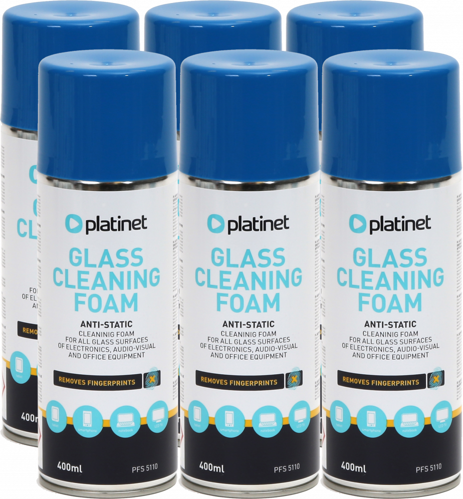 6x Pianka do czyszczenia powierzchni szklanych Platinet S5110, 400ml