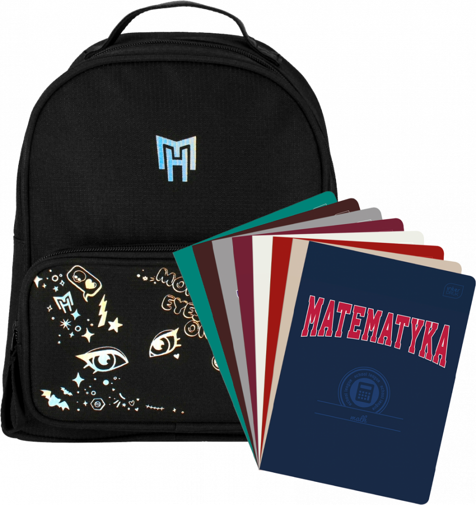 Zestaw: Plecak szkolny Starpak Monster High + Zeszyt przedmiotowy Interdruk, A5, 60 kartek, 8 sztuk