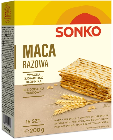 Outlet: WAŻNY DO 2025-10-31 Maca razowa Sonko, 16 sztuk, 200g
