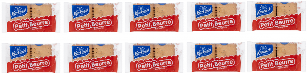 10x herbatniki Krakuski Petit Beurre, kruche, maślany, 50g
