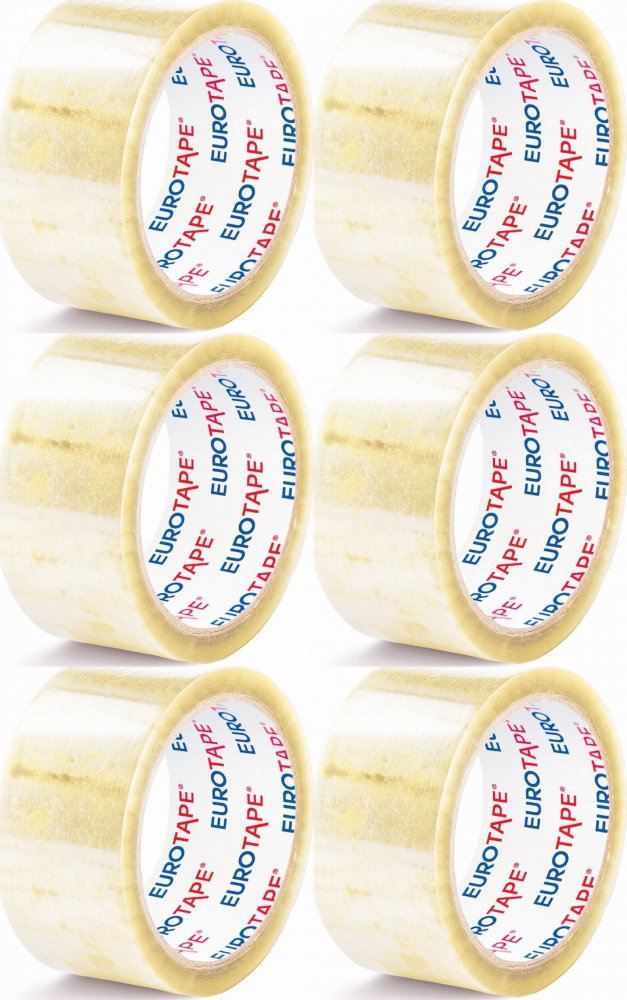 6x Taśma pakowa Dalpo Eurotape, Premium "Extra mocna", 50mmx66m, transparentny