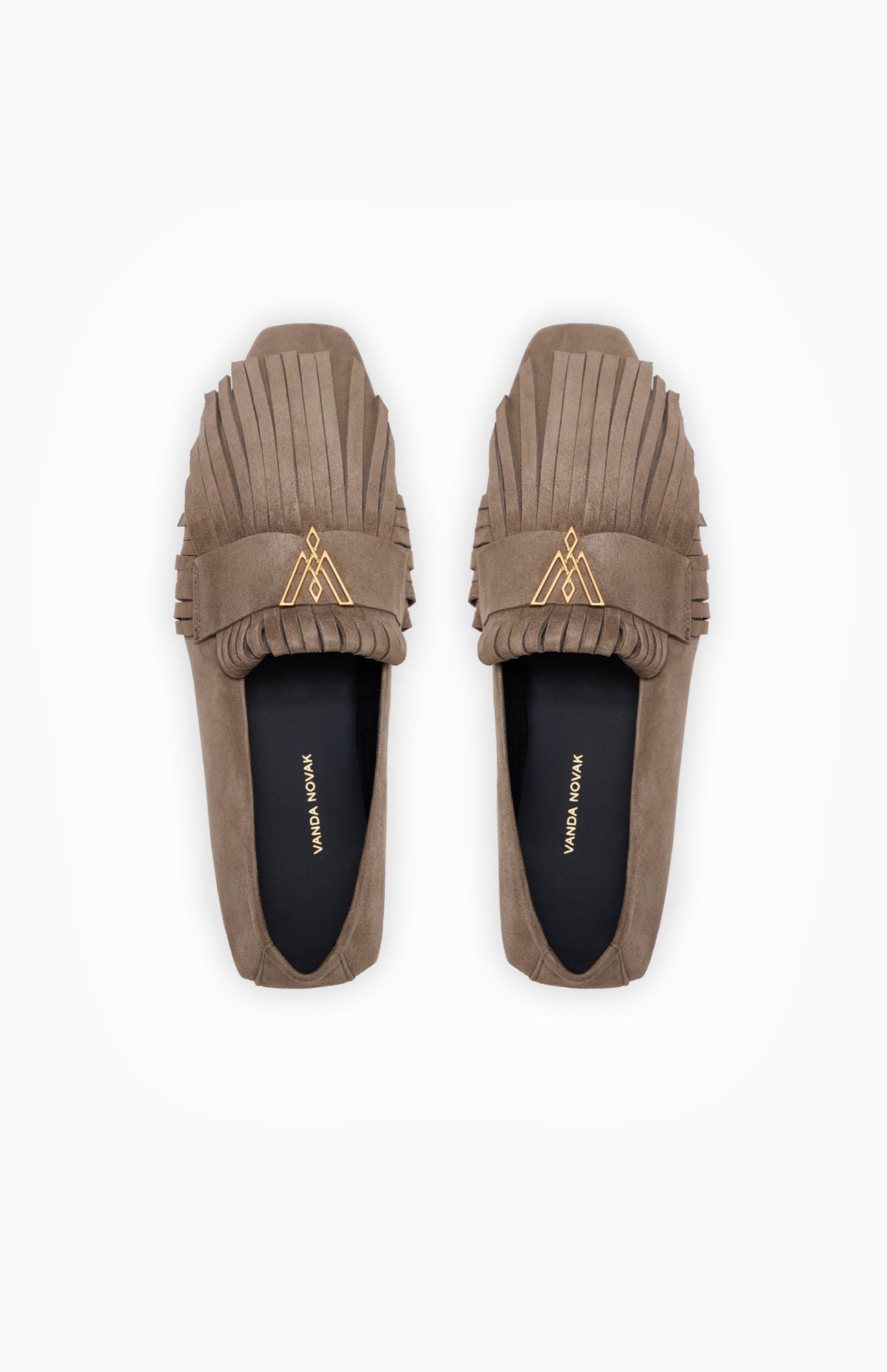 Zamszowe Loafersy FRINGES MOON GRAY 41