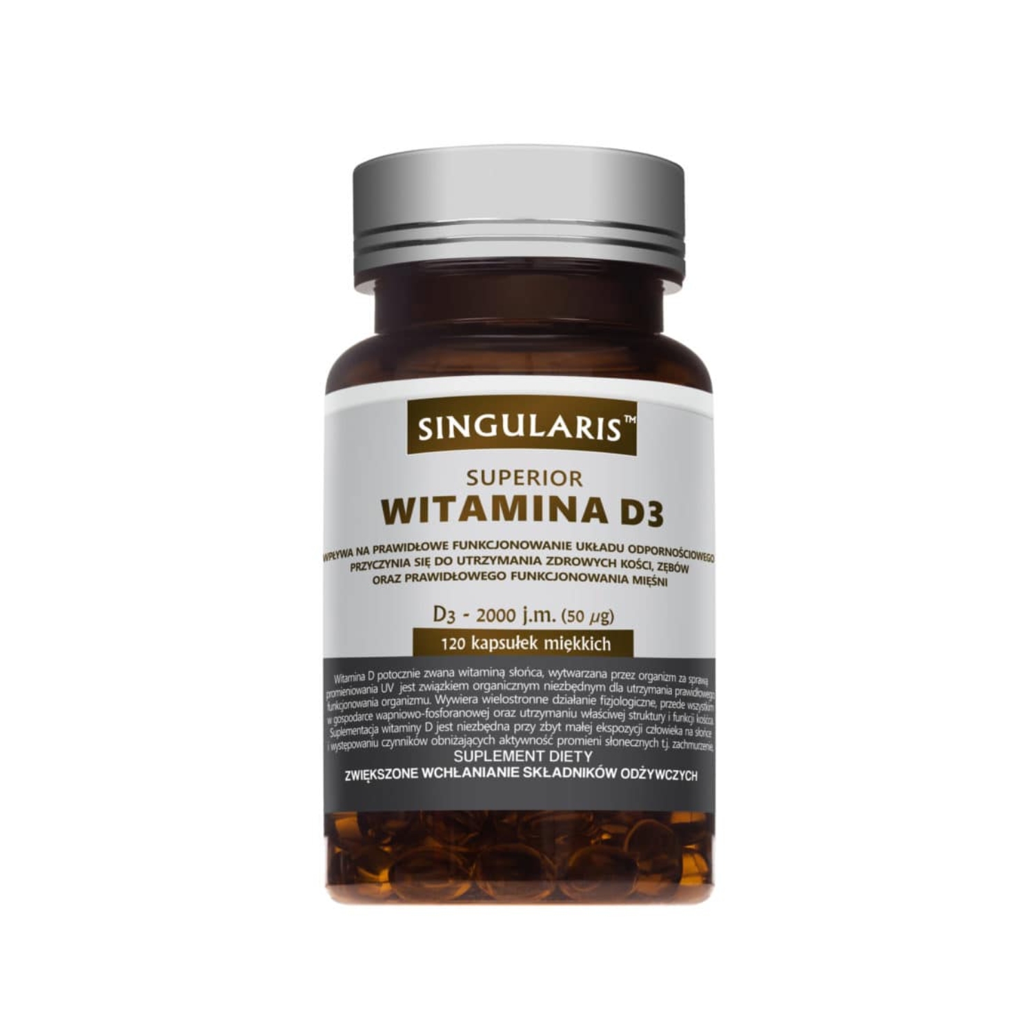 Singularis witamina d3 2000 iu, 120 kapsułek (data ważności: 31.10.2025)