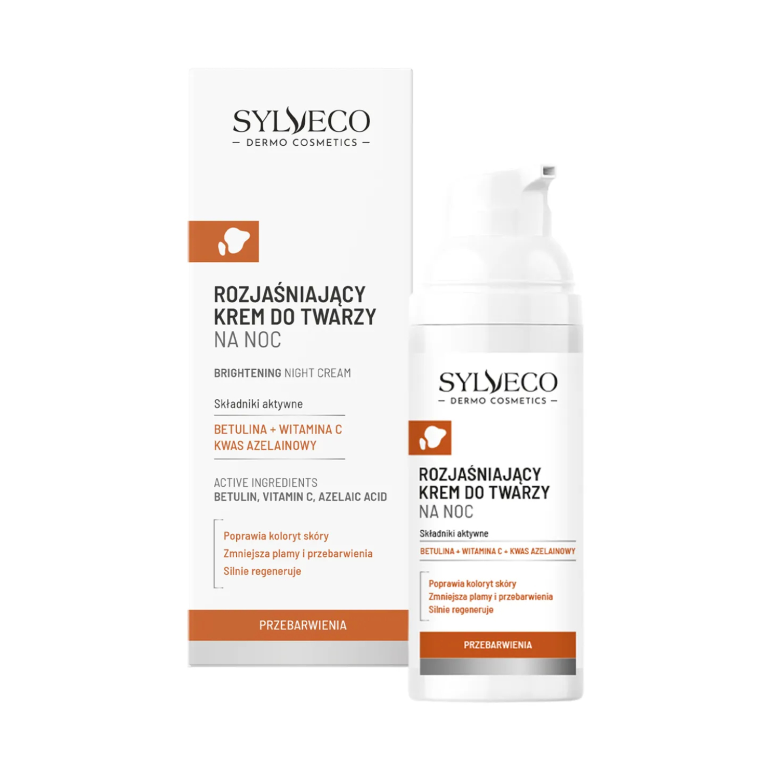 Sylveco dermo, przebarwienia, rozjaśniający krem do twarzy na noc, 50 ml (data ważności: 30.11.2025)