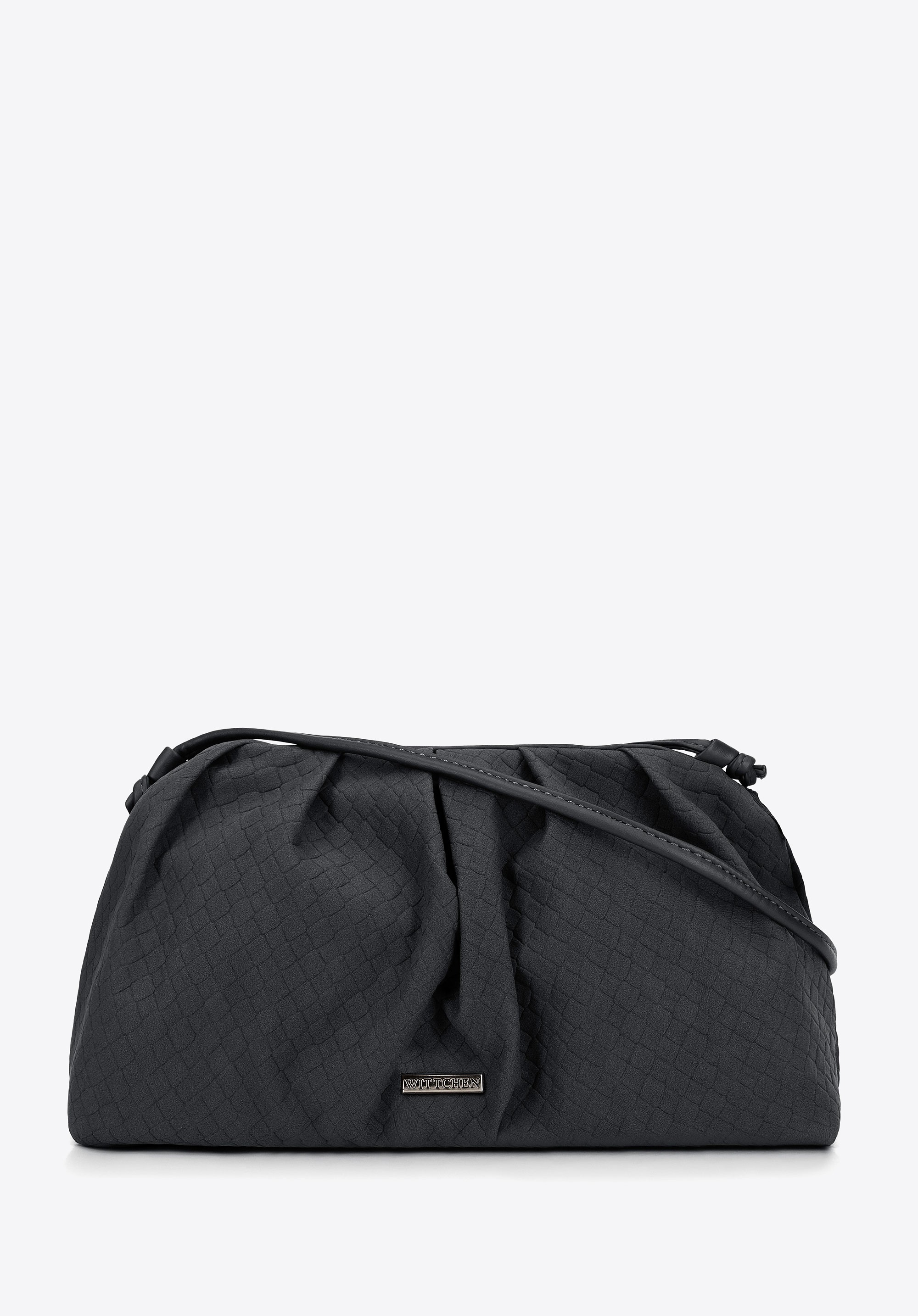 Damska torebka crossbody z marszczeniem szara