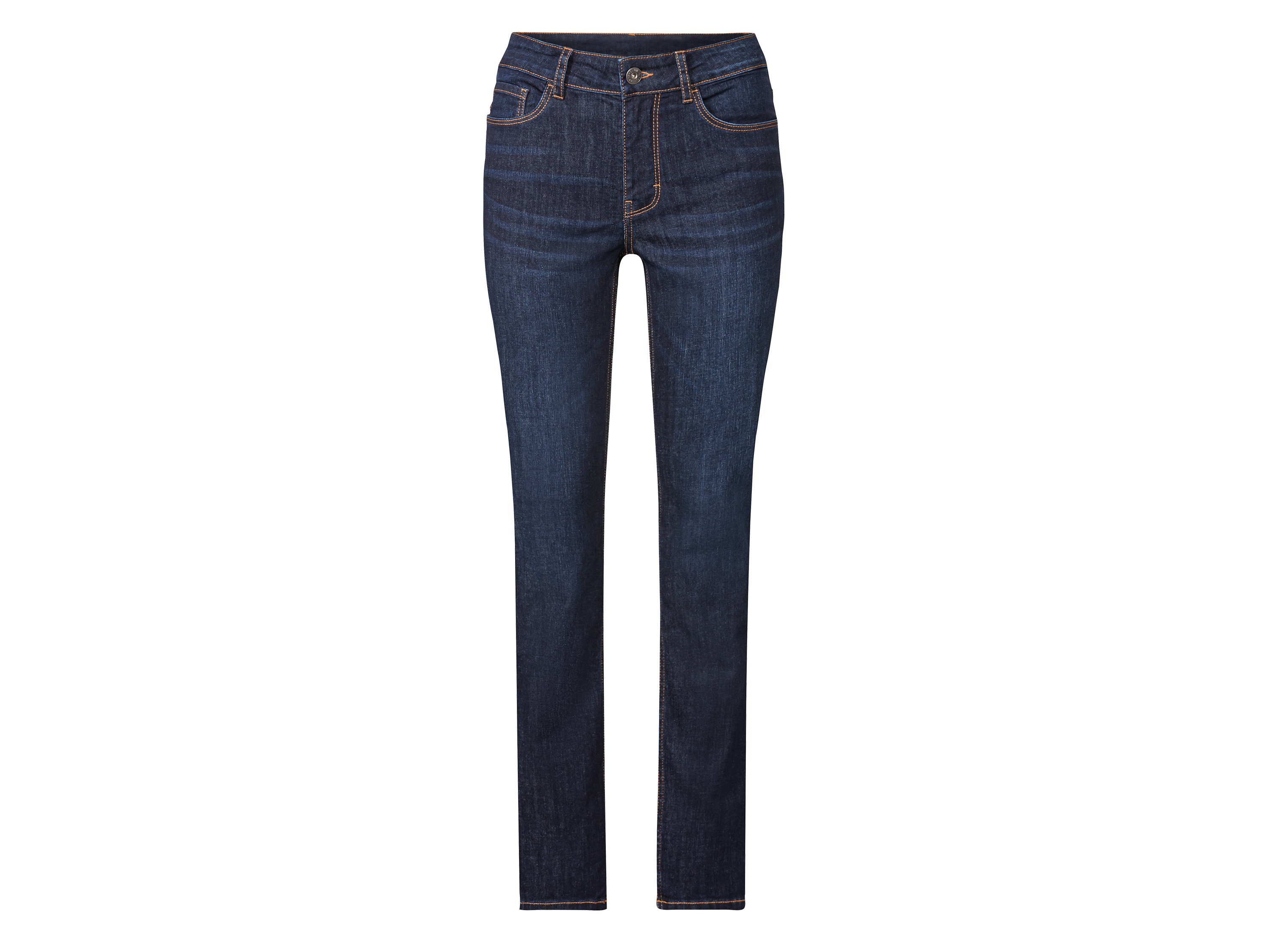 esmara Jeansy damskie z bawełny, Slim Fit (Krótsze, 34, Ciemnoniebieski), Styl z 5 kieszeniami, Wysoka jakość, Optymalne dopasowanie