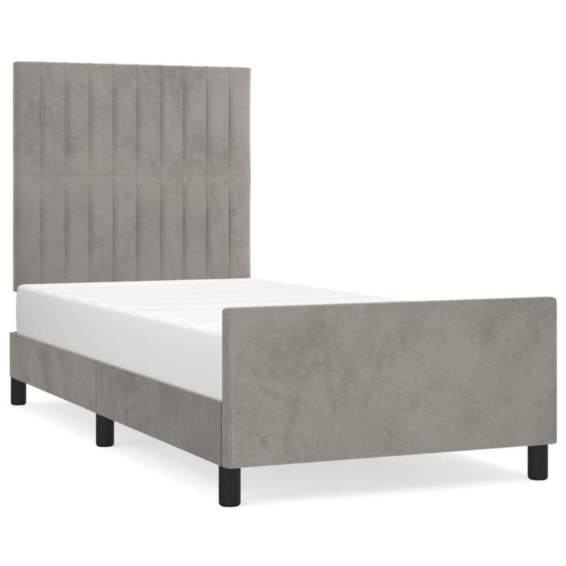 Łóżko tapicerowane WaszeMeble 100x200 cm jasnoszara WM-3125861 1 szt.