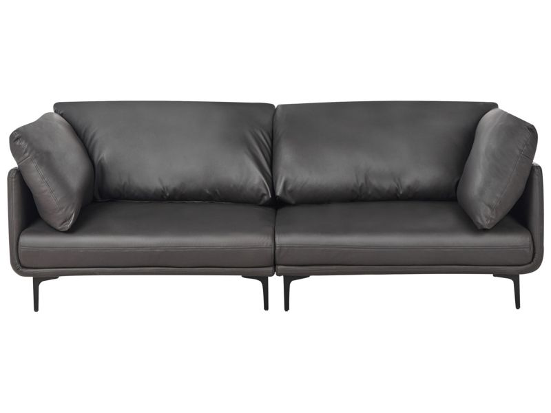 Sofa Revsnes Ekoskóra Czarny dla 3 osób 1 szt.