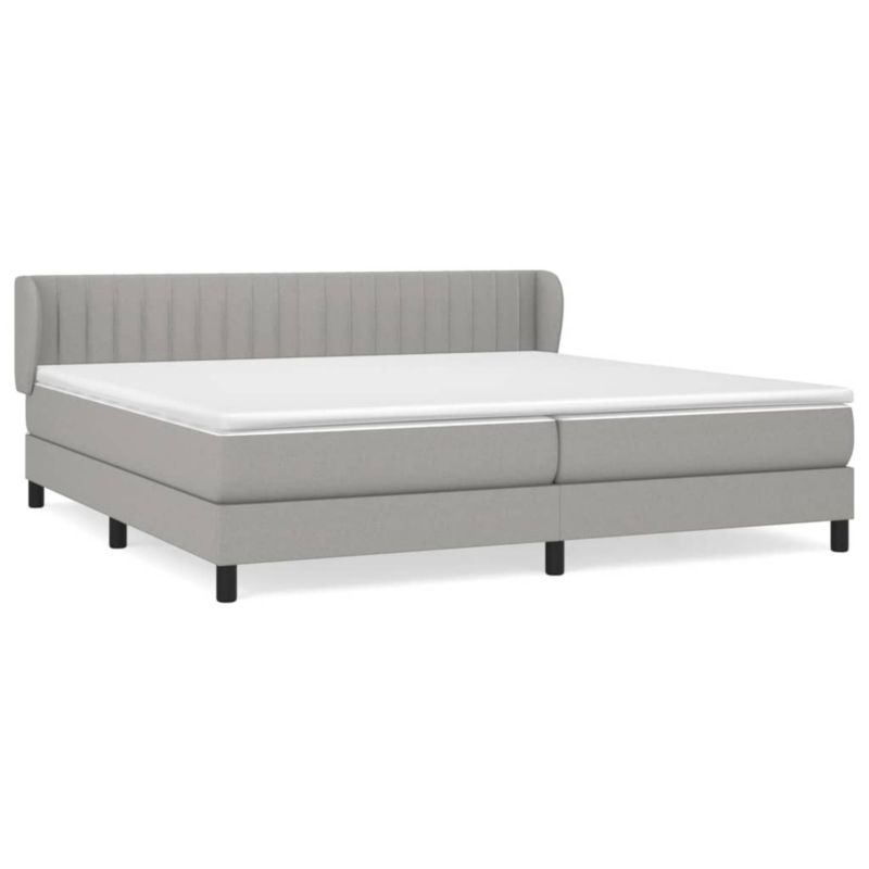 Łóżko kontynentalne WaszeMeble 200x200 cm jasnoszare WM-3126429 1 szt.