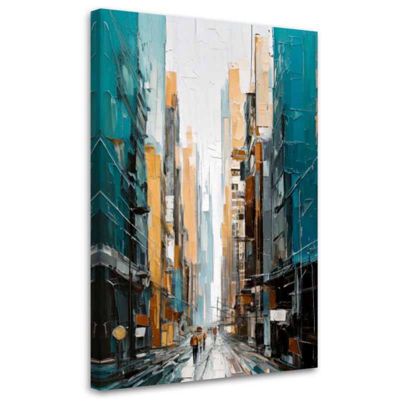 Obraz na płótnie Feeby Miasto Ulica Akwarela 80x120cm 1szt