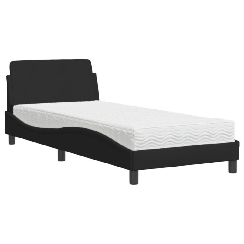 Łóżko tapicerowane WaszeMeble 90x200 cm czarne WM-3208326 1 szt.