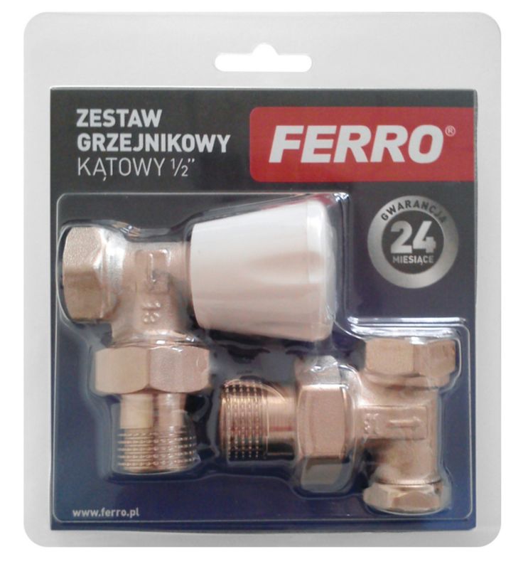 Zestaw grzejnikowy kątowy Ferro 1/2"