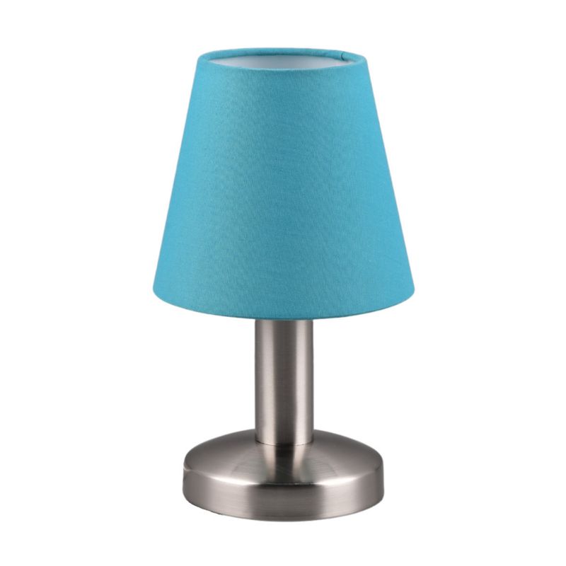 Lampa stołowa Trio Mats Ii srebrno-niebieska 1 x E14 x 40W IP20 wym: 24 x 14 x 14 cm tkanina - 1 szt.