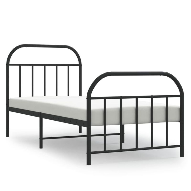 Łóżko metalowe WaszeMeble 80x200 cm z wezgłowiem czarne 1 szt.