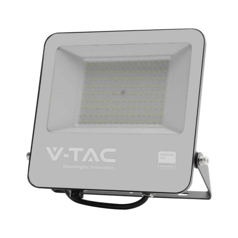 Naświetlacz LED V-TAC czarno-biały LED 100W 6500K 11480lm IP65 wym: 24,2 x 25,3 x 4 cm aluminium - 1 szt.