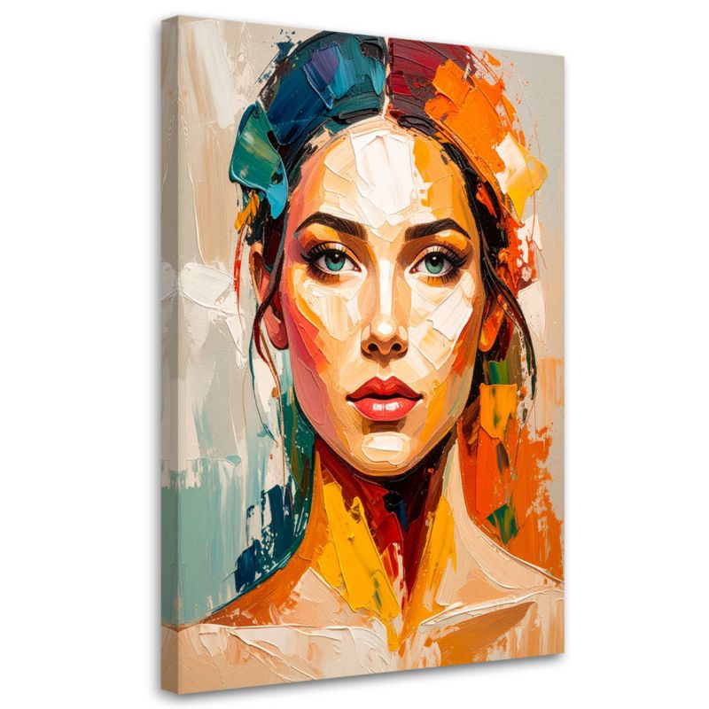 Obraz do salonu sypialni Feeby Portret Pieknej Kobiety efekt farby 60x90cm 1szt