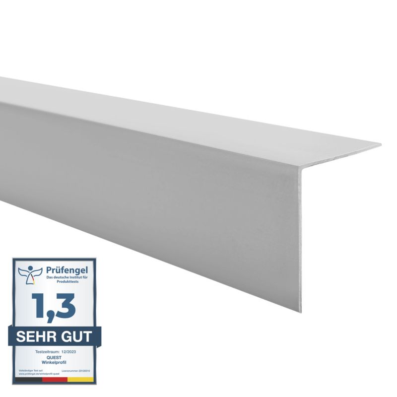Kątownik twardy PCV 25x25mm, QUEST, ozdobny, profil L kątowy, narożnik dekoracyjny, KT, szary, 2m